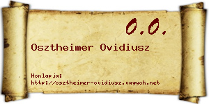 Osztheimer Ovidiusz névjegykártya